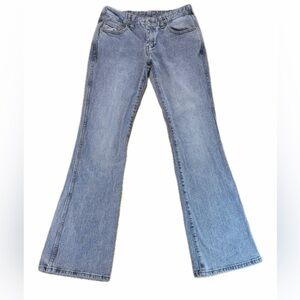 J. GALT Shanghai Denim Jeans Women S (26x32) Blue Flare Low Rise Medium Wash